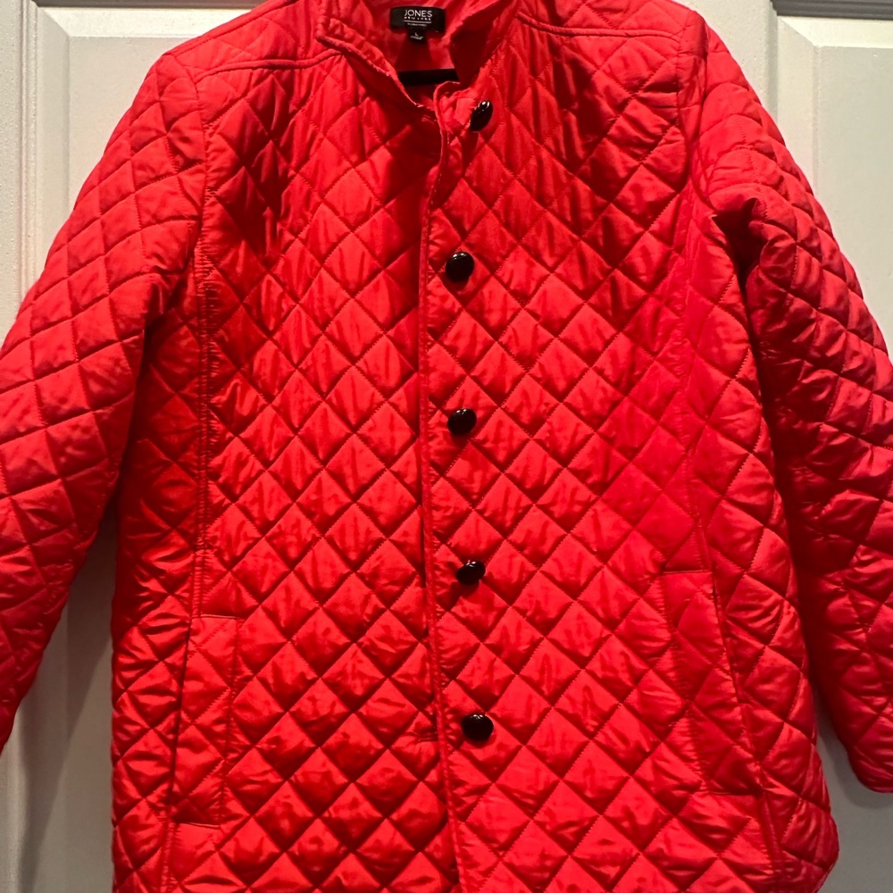 Jones New York Women’s Bright Red Quilted Puffer Jacket